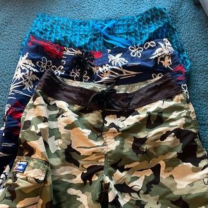 Bundle of (3) Men’s board shorts, size 36. Patagonia, Columbia and UA